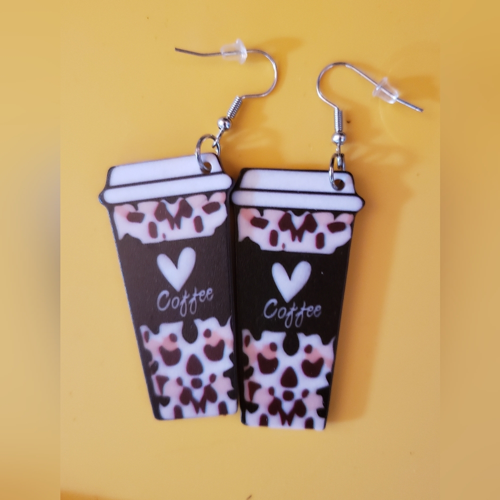 Coffee Earrings NWOT